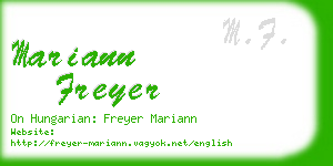 mariann freyer business card